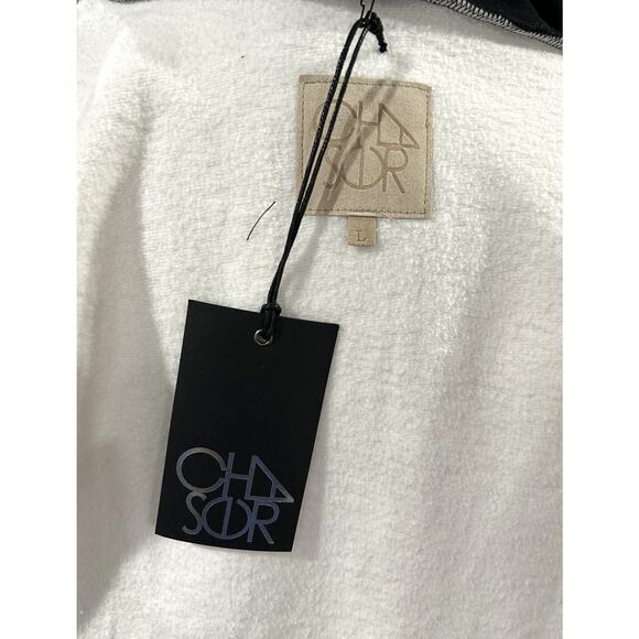 NEW NWT Chaser Black and White Open Front 3/4 Sleeve Jacket Size L - Picture 2 of 4